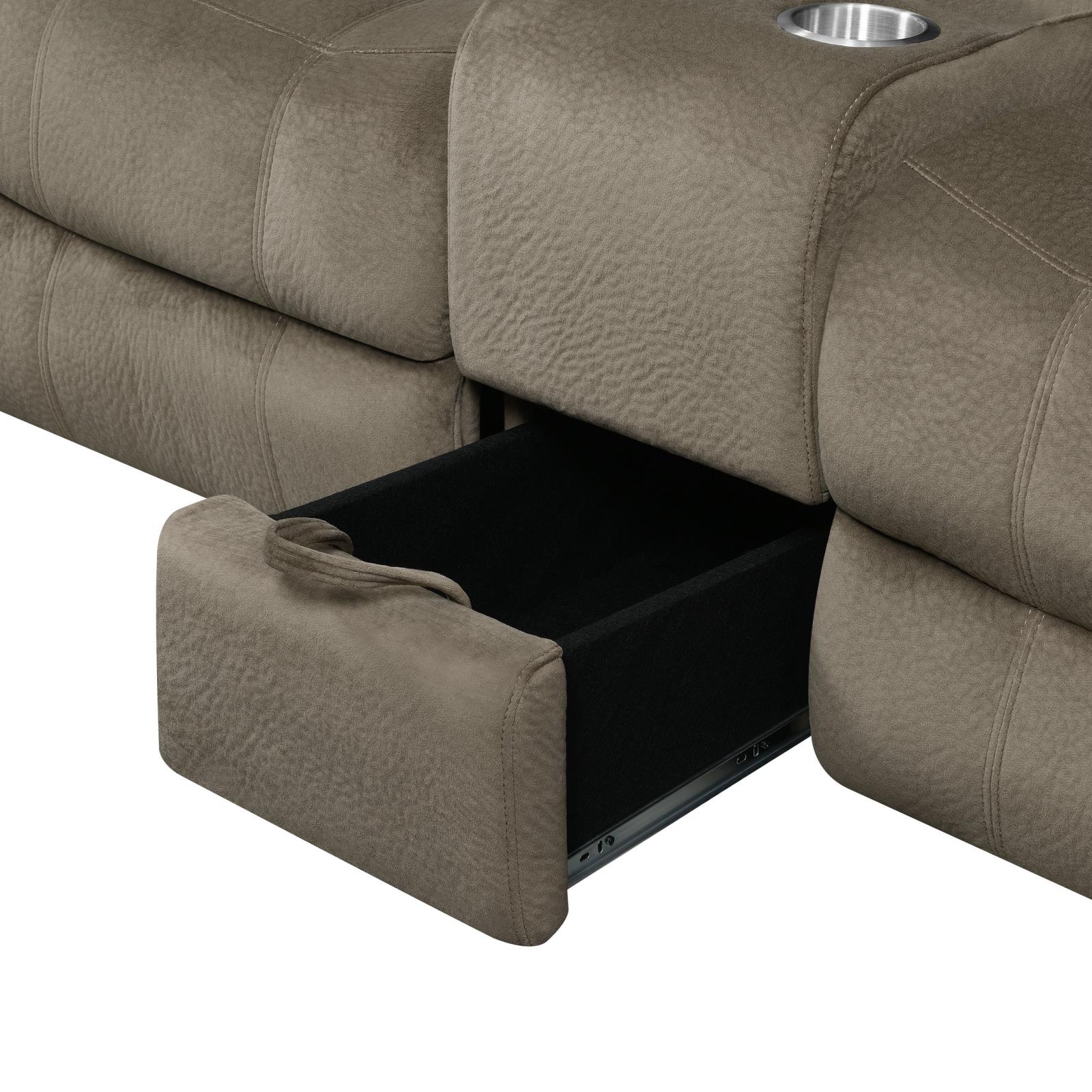 Myleene Velvet Upholstered Glider Loveseat with Console