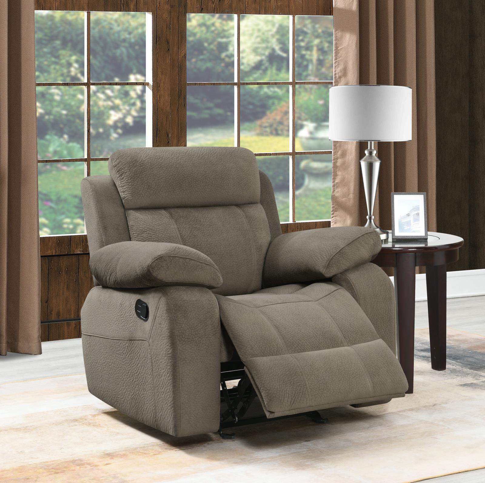 Myleene Velvet Upholstered Pillow Top Arm Glider Recliner