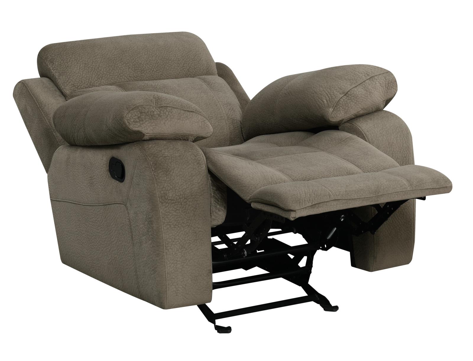 Myleene Velvet Upholstered Pillow Top Arm Glider Recliner