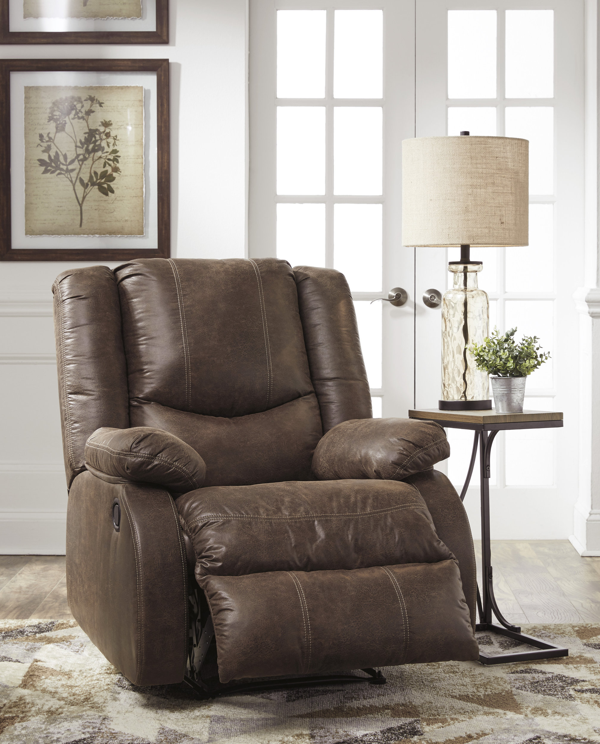 Bladewood Faux Leather Zero Wall Recliner