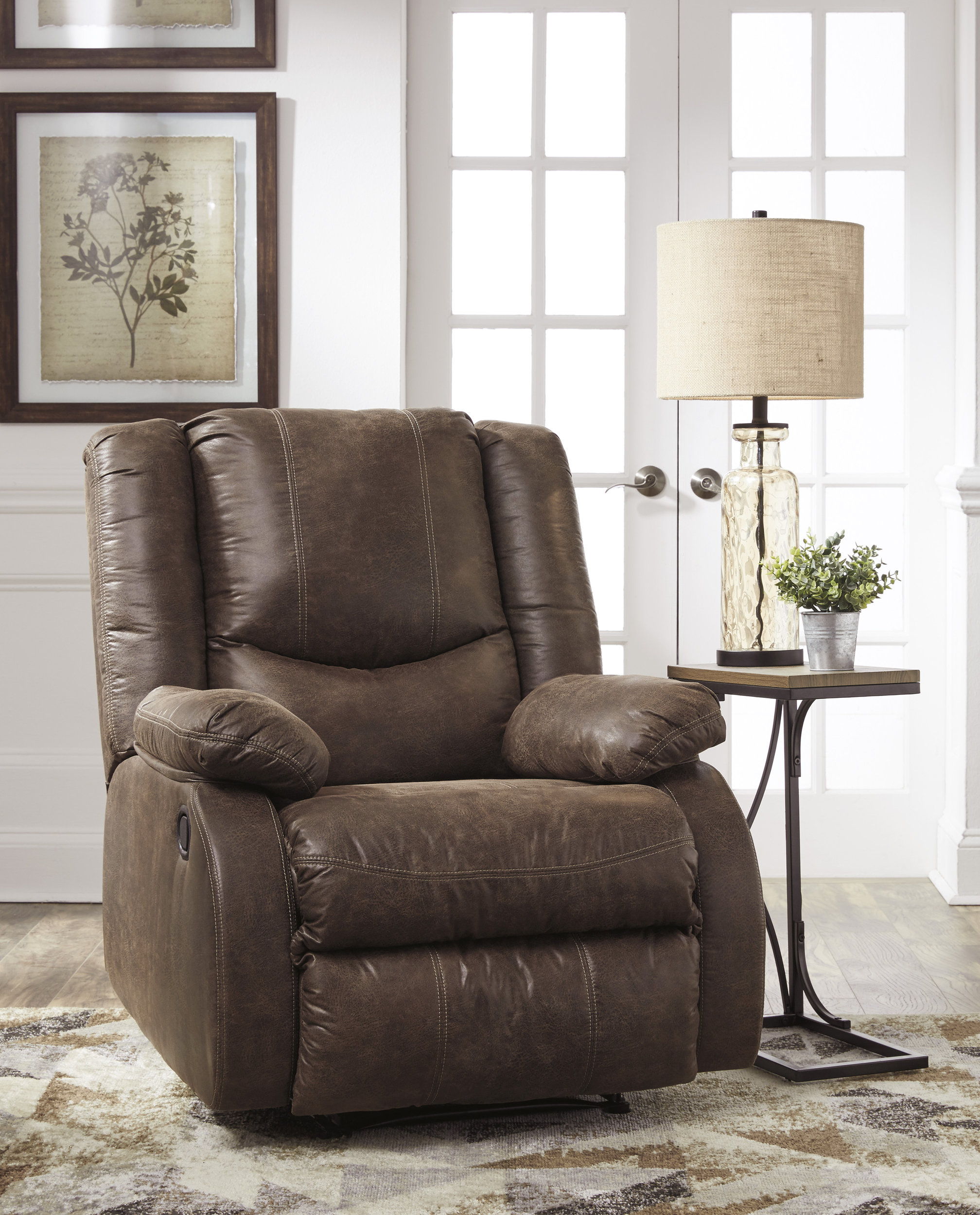 Bladewood Faux Leather Zero Wall Recliner