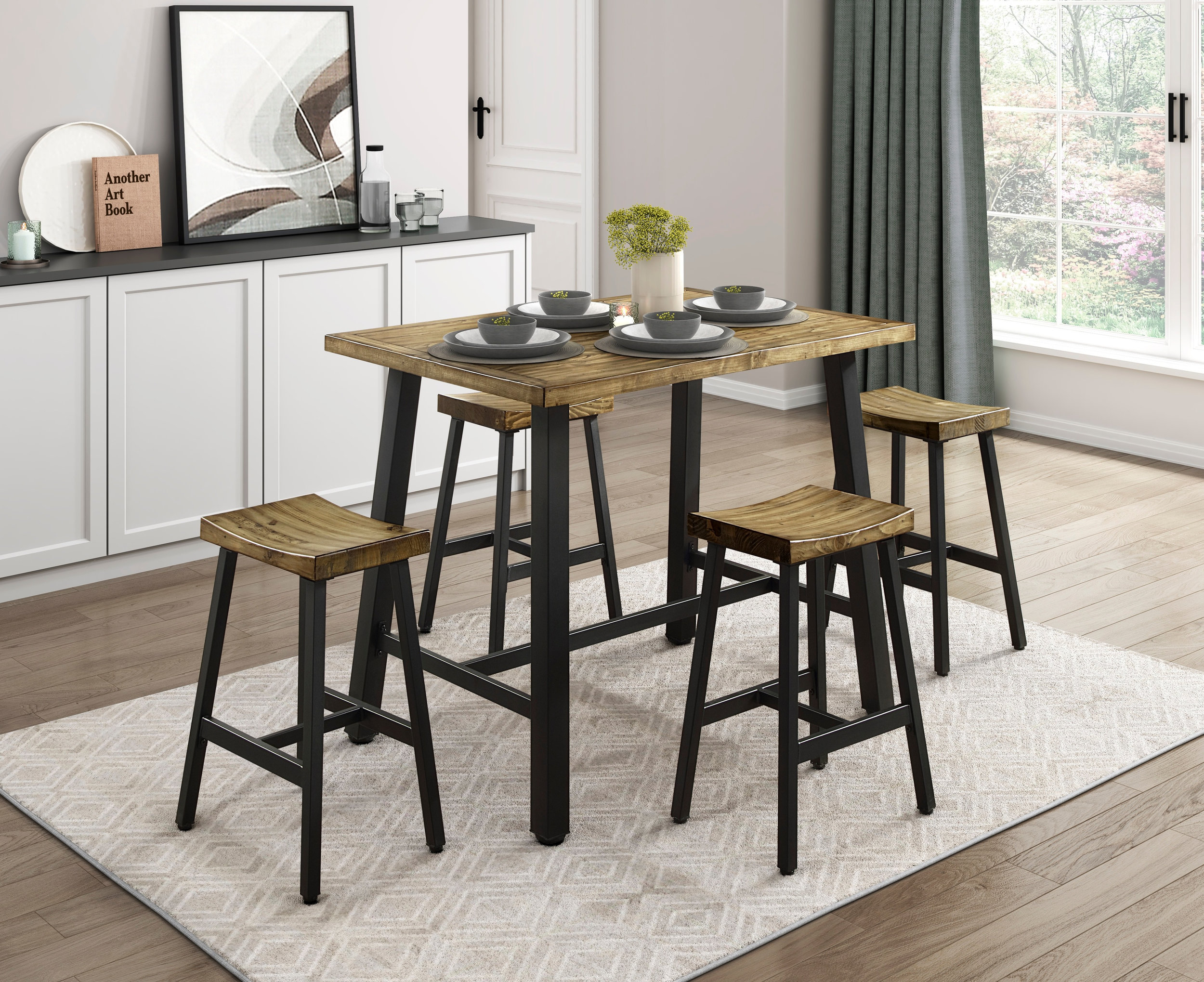 Braddock Wood Counter Height Stool