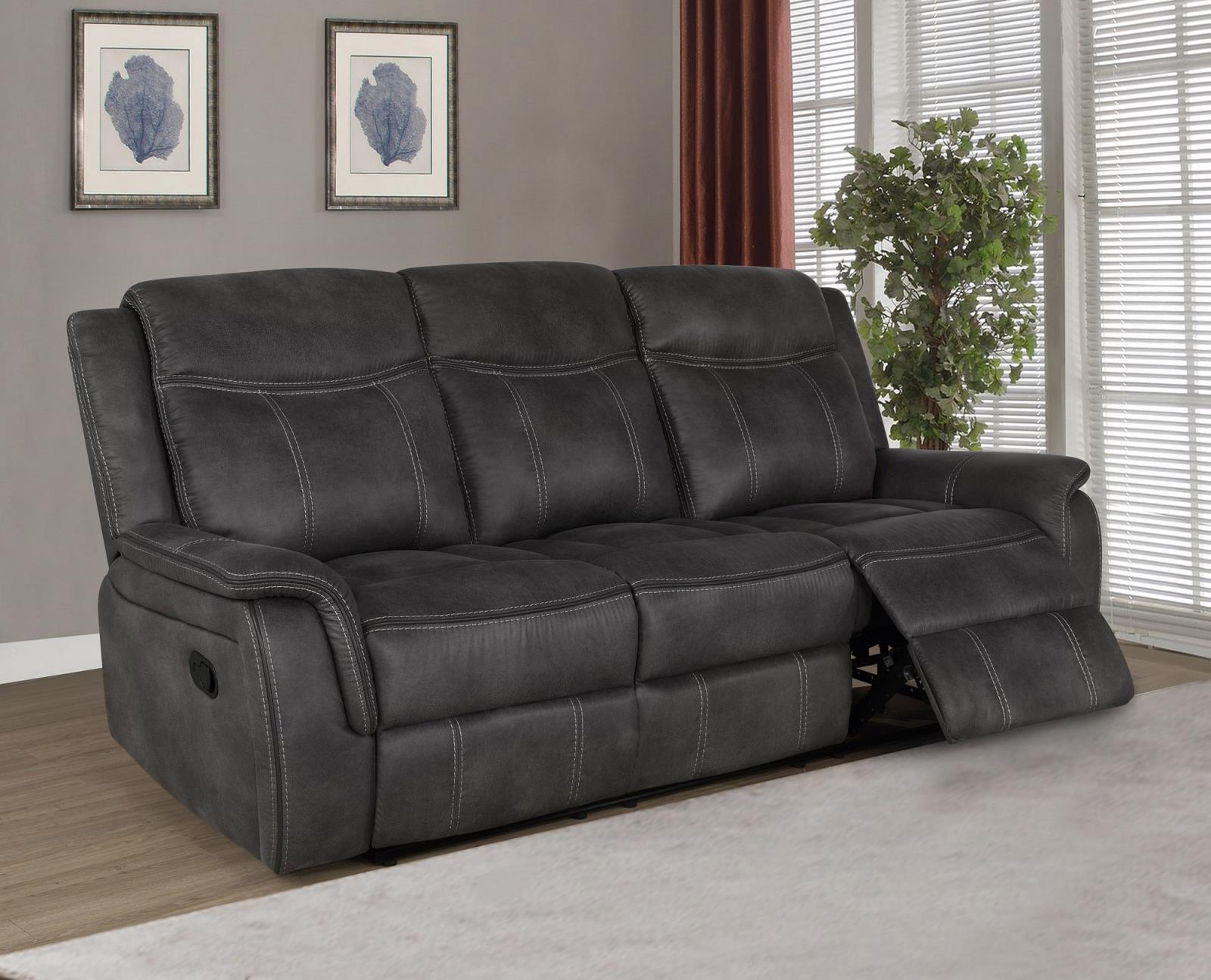 Lawrence Microfiber Tufted Back Motion Living Room Set