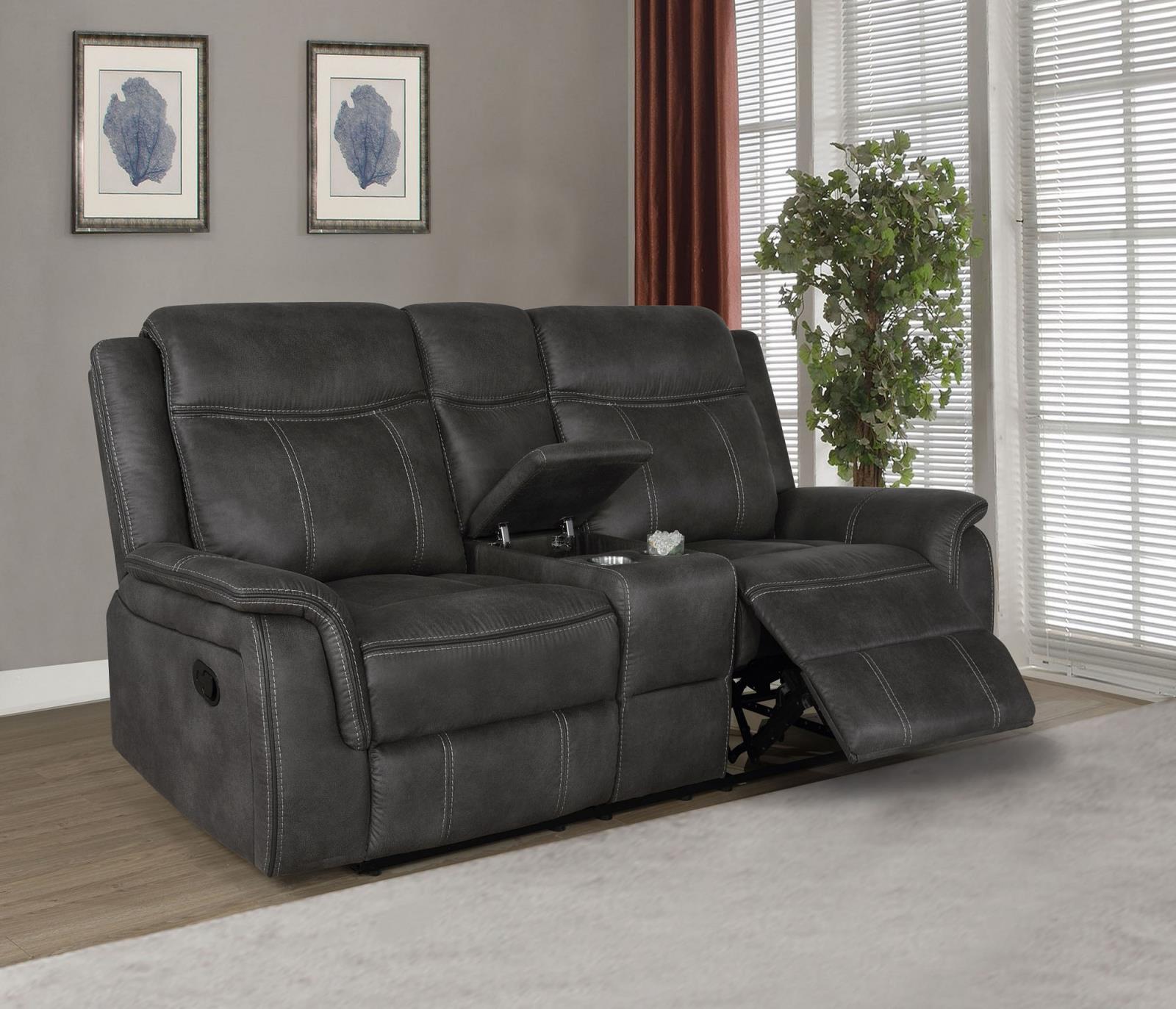 Lawrence Microfiber Tufted Back Motion Living Room Set
