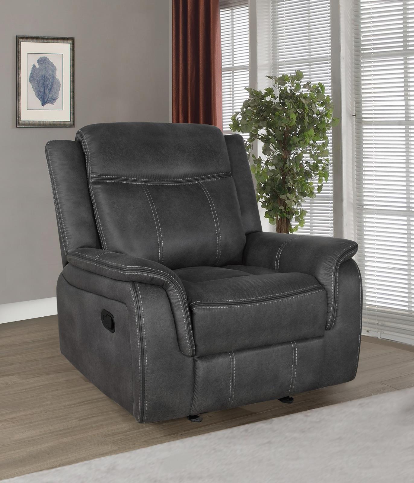 Lawrence Microfiber Tufted Back Motion Living Room Set