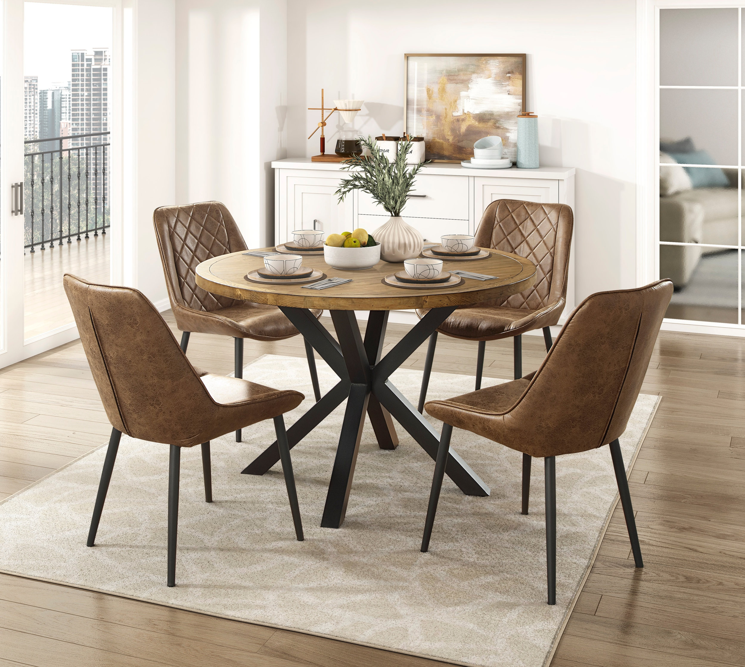 Strata Round Wood Dining Table
