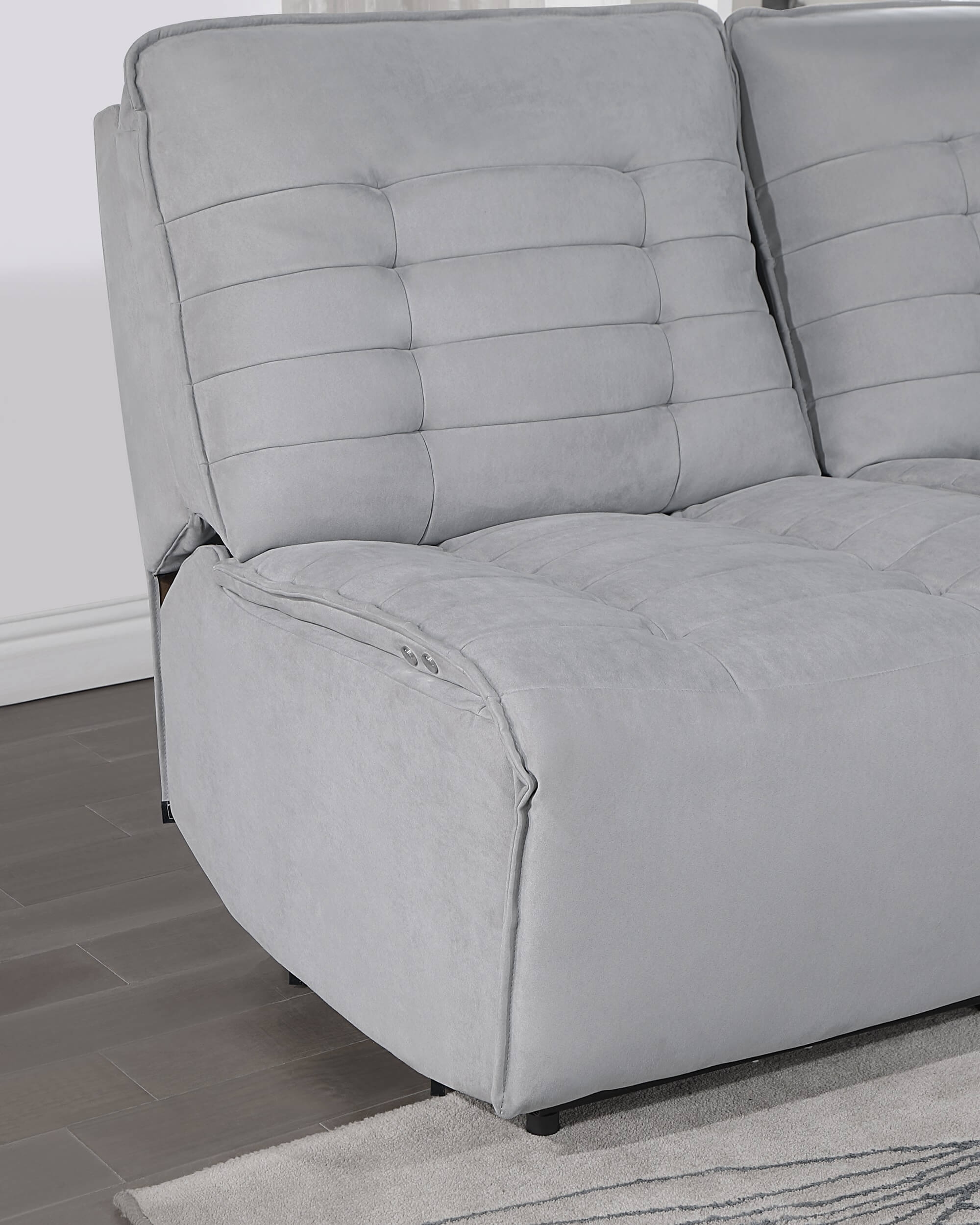 U6066 Polyester L-Shaped Sectional Reclining Modular Sofa