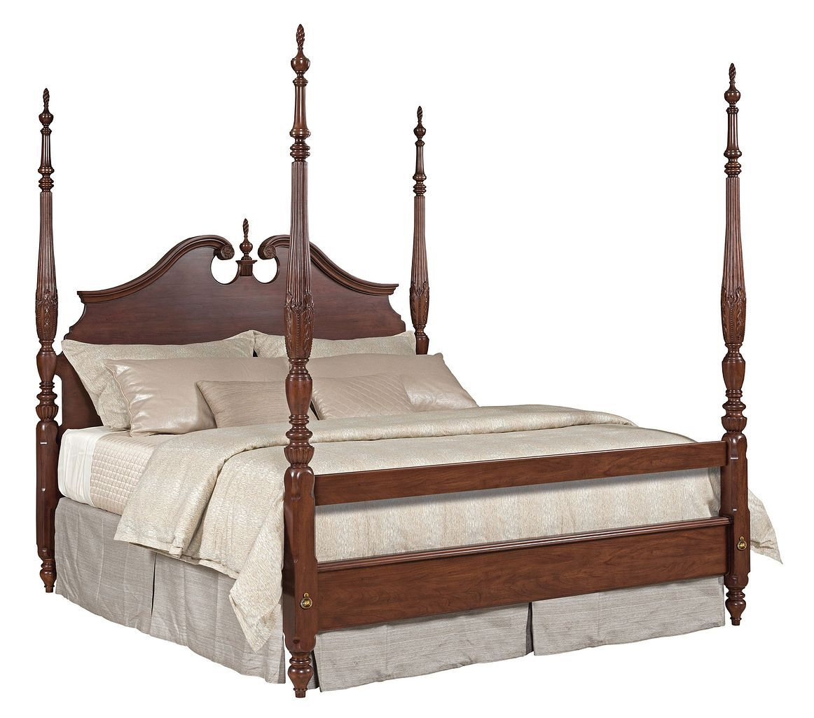 Hadleigh Rice Wood Carved Poster Bed