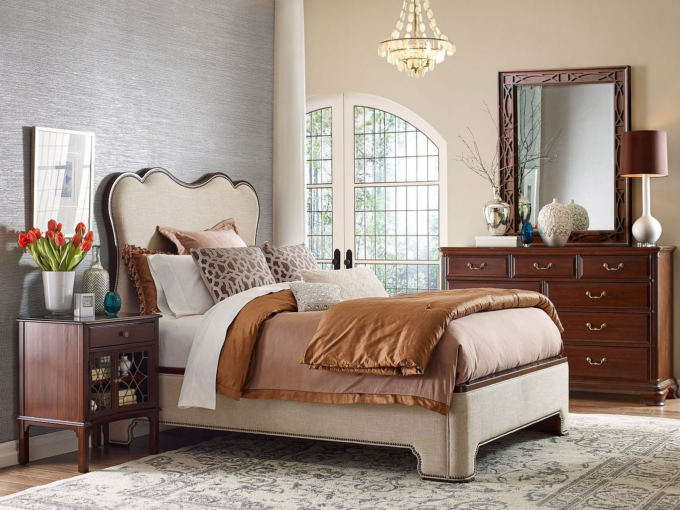 Hadleigh Wood 1-Drawer Bedside Table w/2 Doors