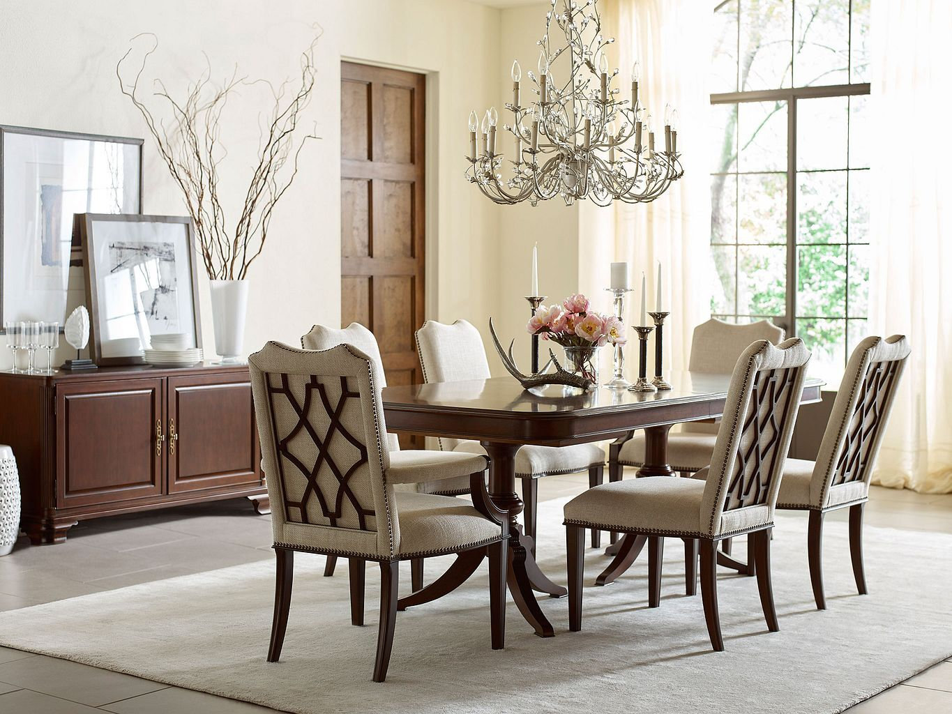 Hadleigh Rectangular Wood Extendable Double Pedestal Dining Table