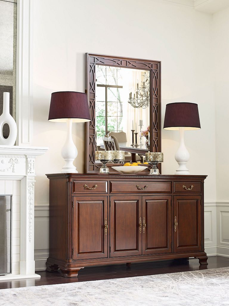 Hadleigh Wood 3-Drawer Buffet w/4 Doors