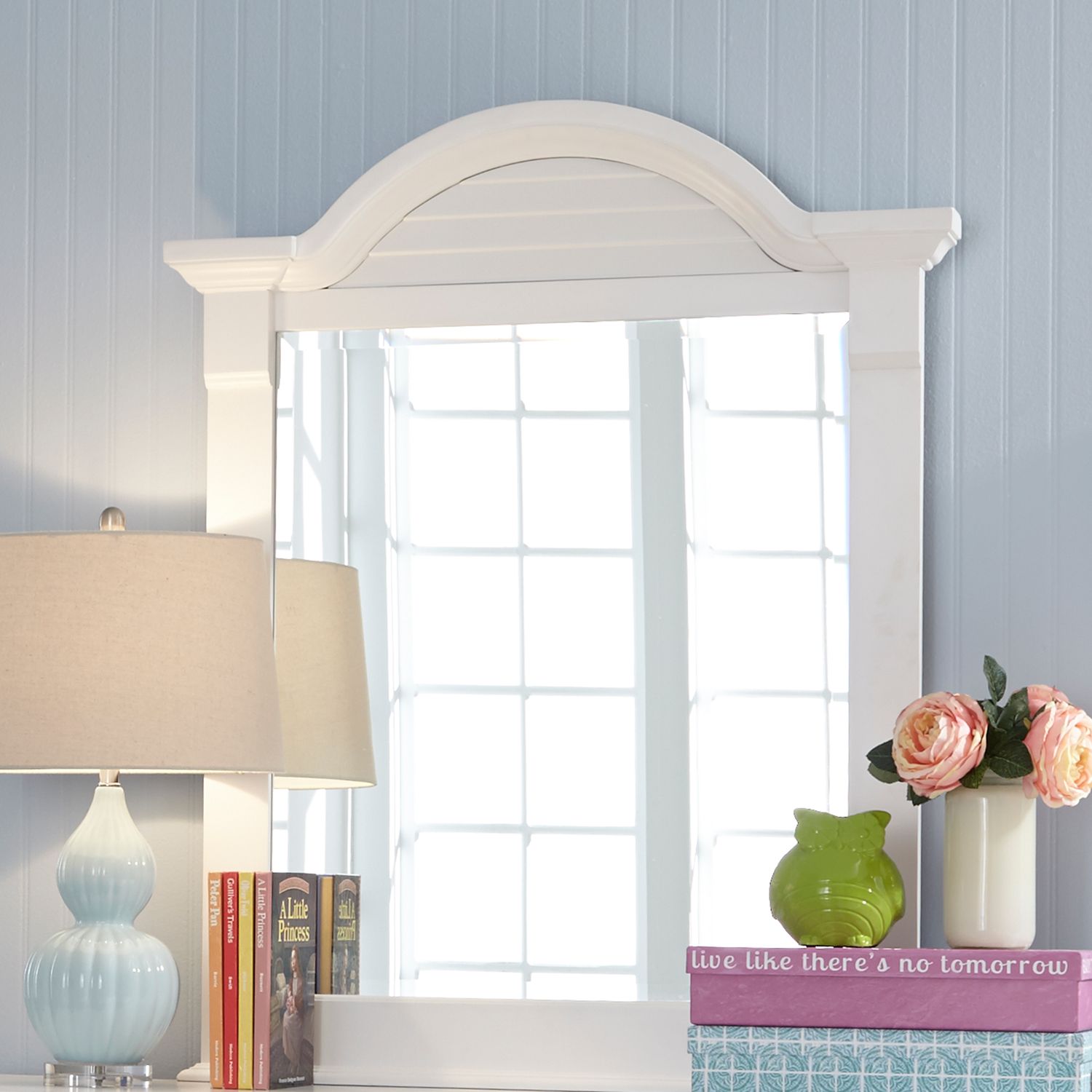 Summer House Arched Wood Small Mirror