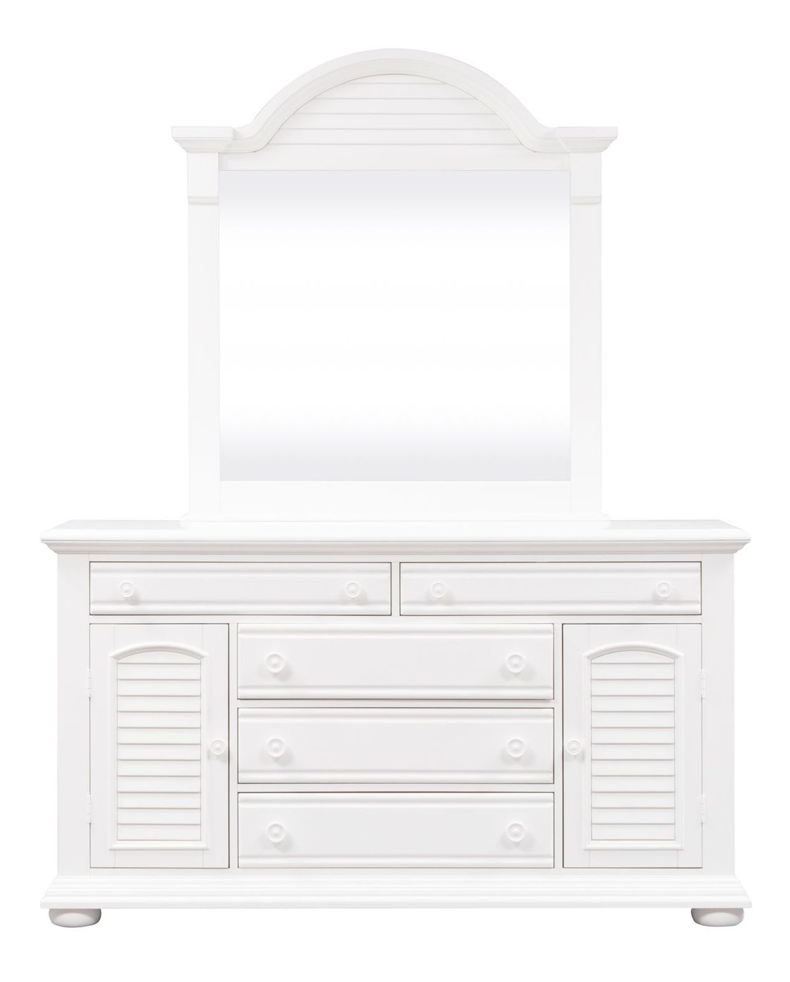 Summer House I Arched Wood Mirror