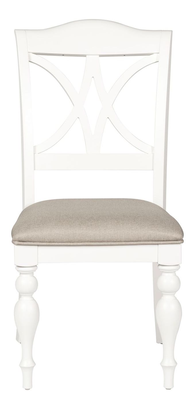 Summer House Linen/Wood Splat Back Side Chair