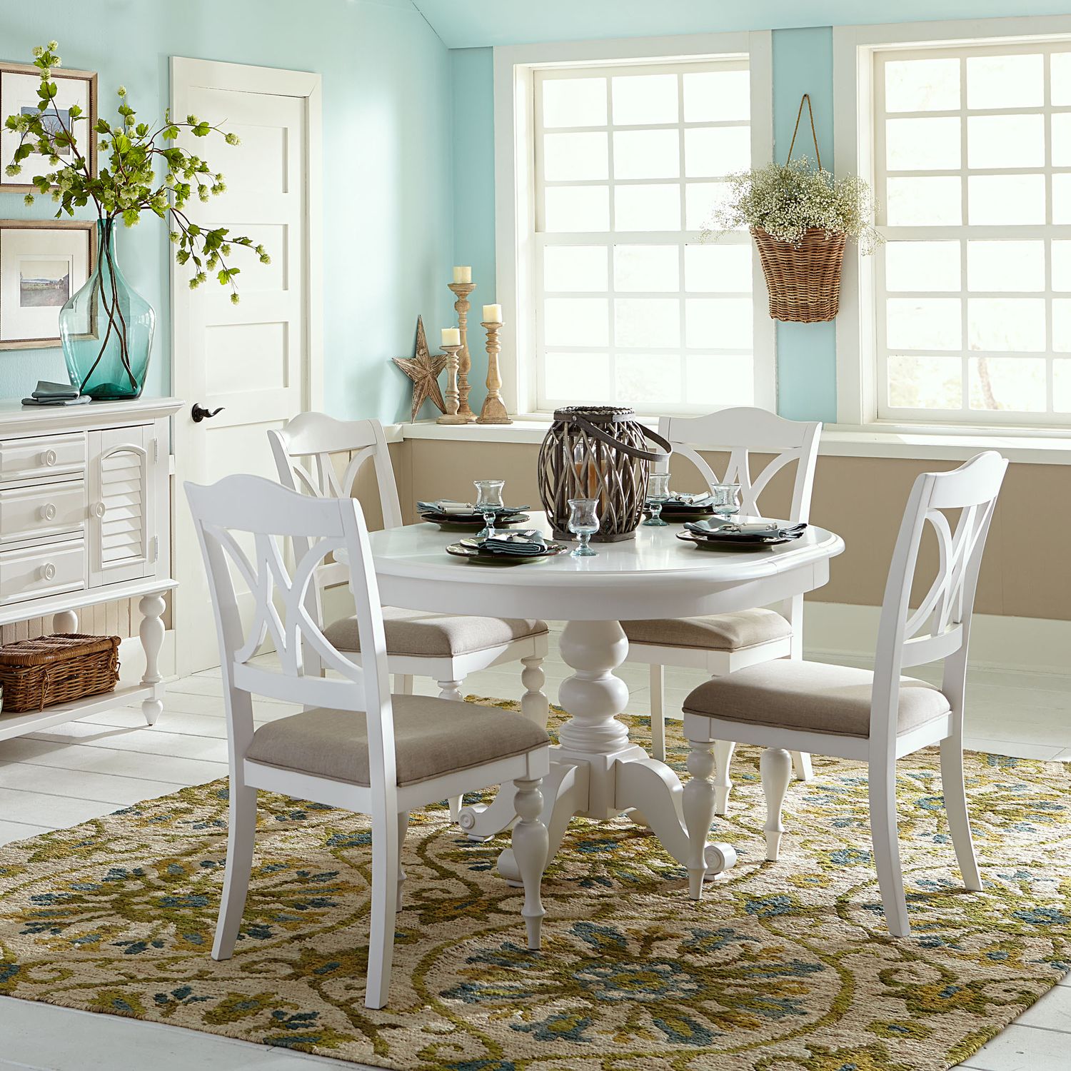 Summer House Round Wood Extendable Dining Table
