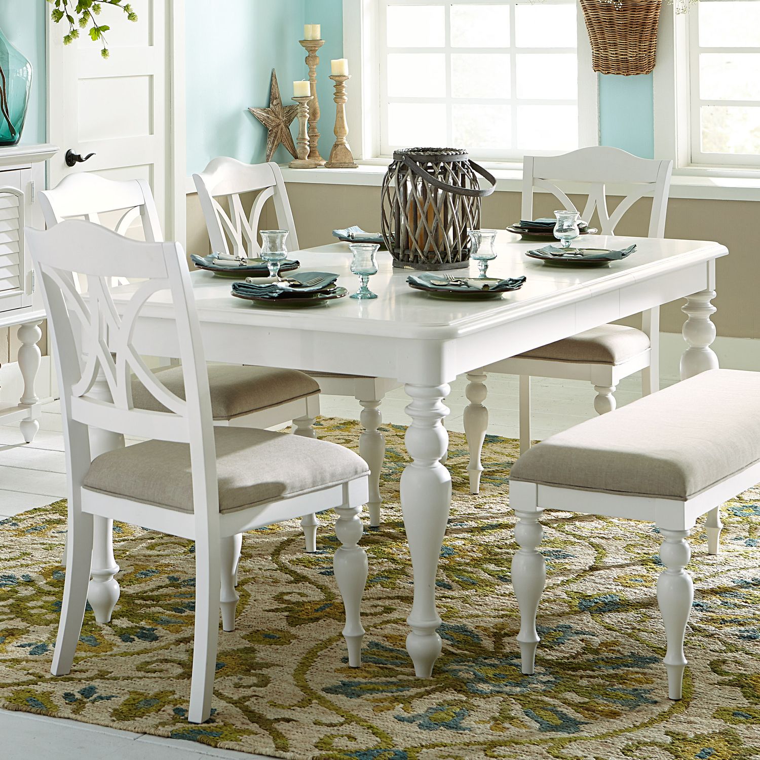 Summer House Linen/Wood Splat Back Side Chair