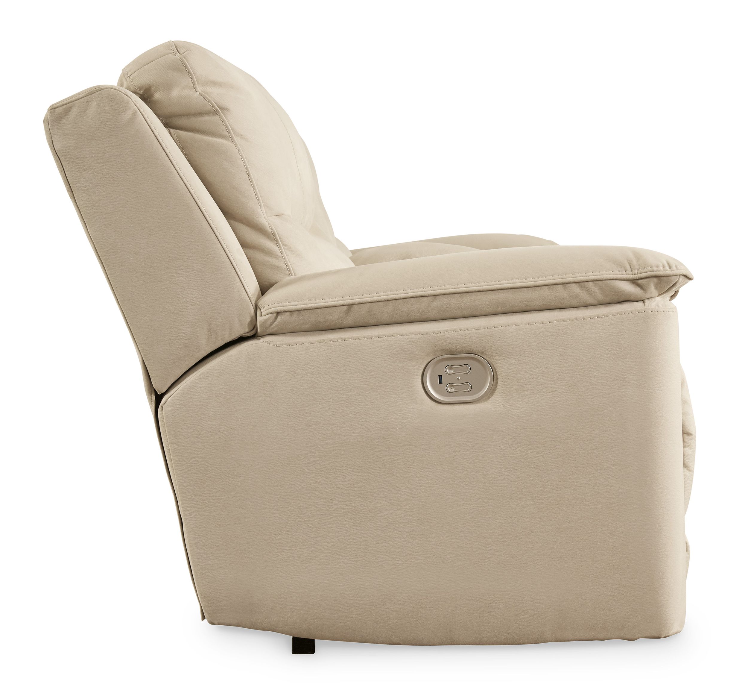 Ashley Faux Nubuck Leather loveseat Side