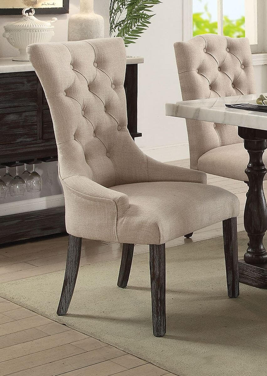 Gerardo Fabric Dining Arm Chair by ACME