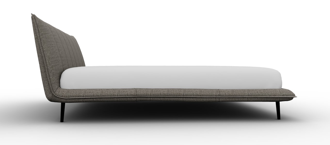 Fluff Boucle Fabric/Wood Platform Bed, King Size