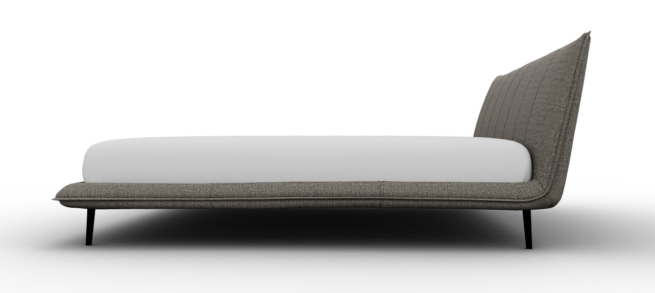 Fluff Boucle Fabric/Wood Platform Bed, King Size
