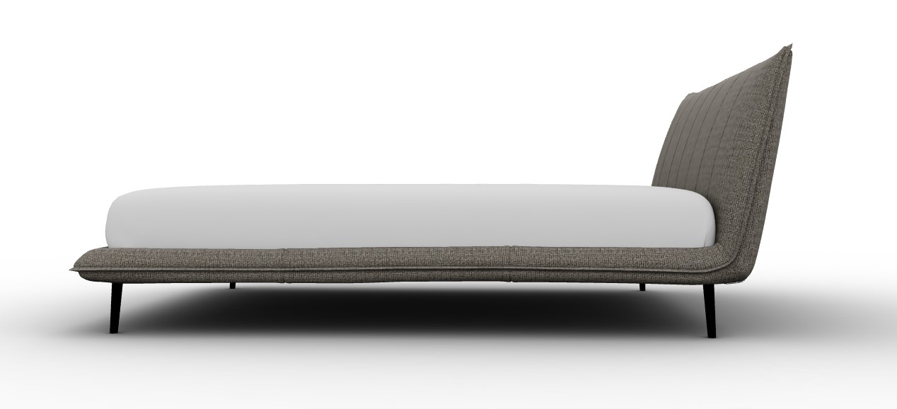 Fluff Upholstery/Wood Platform Bed