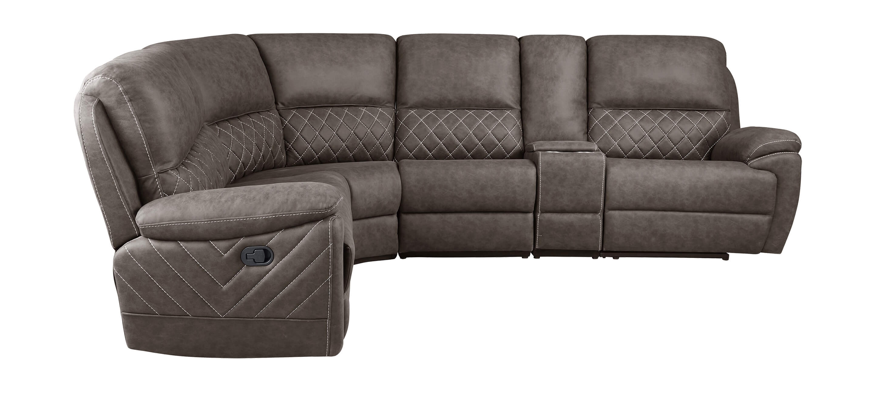 Variel 6-piece Faux Suede Modular Motion Sectional Sofa