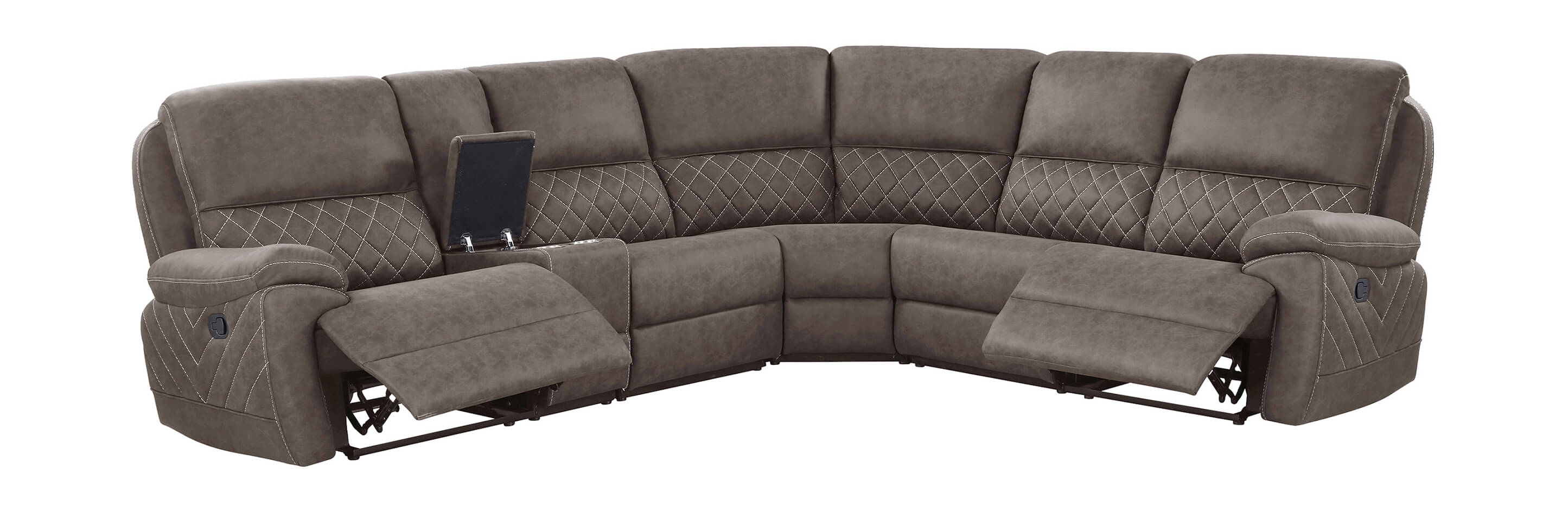 Variel 6-piece Faux Suede Modular Motion Sectional Sofa
