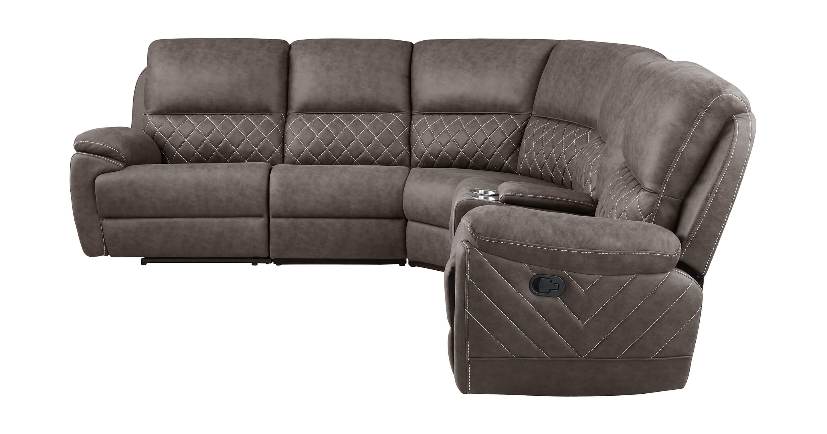 Variel 6-piece Faux Suede Modular Motion Sectional Sofa