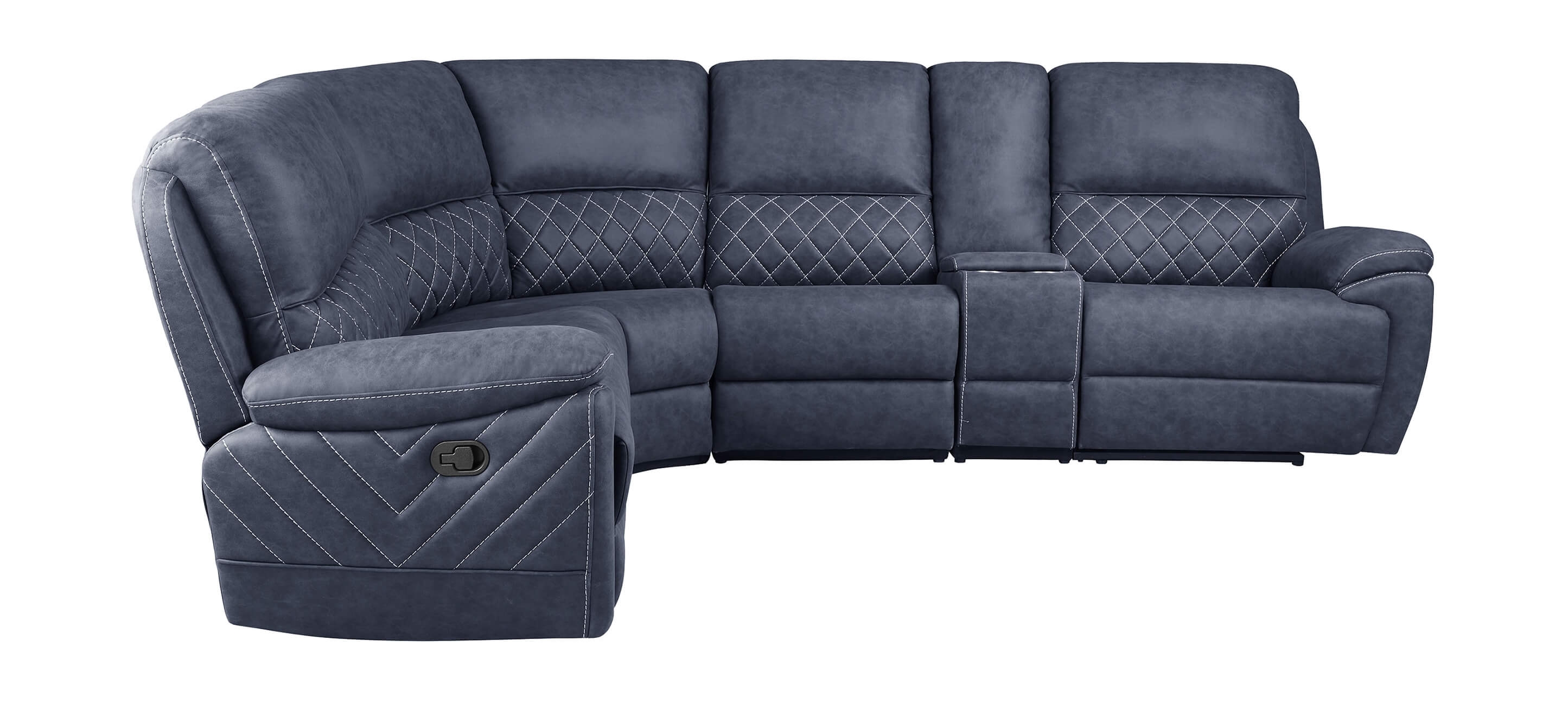 Variel 6-piece Faux Suede Modular Motion Sectional Sofa