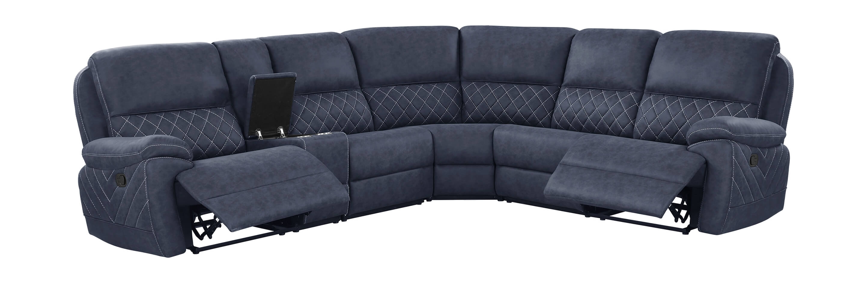 Variel 6-piece Faux Suede Modular Motion Sectional Sofa