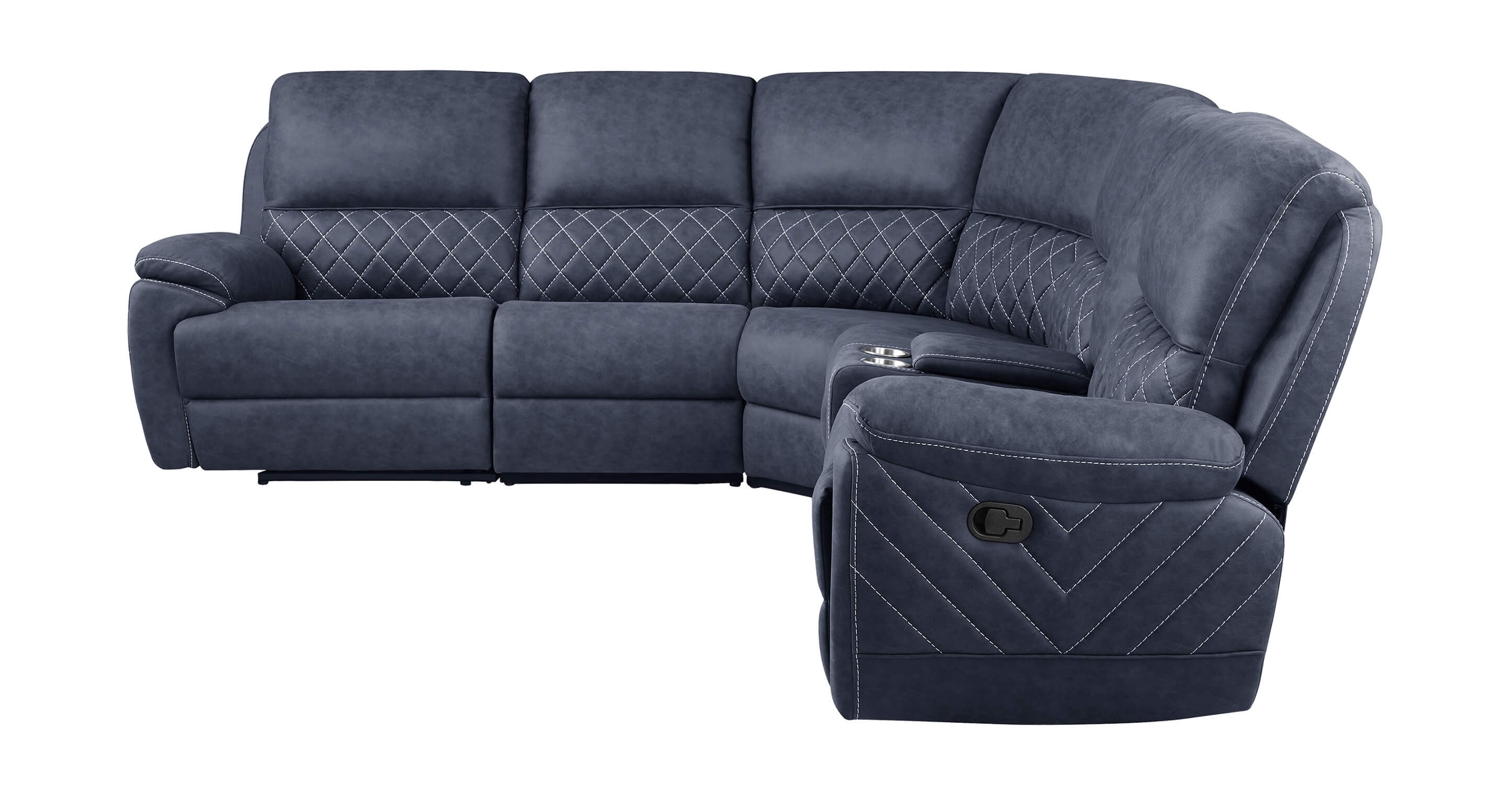 Variel 6-piece Faux Suede Modular Motion Sectional Sofa