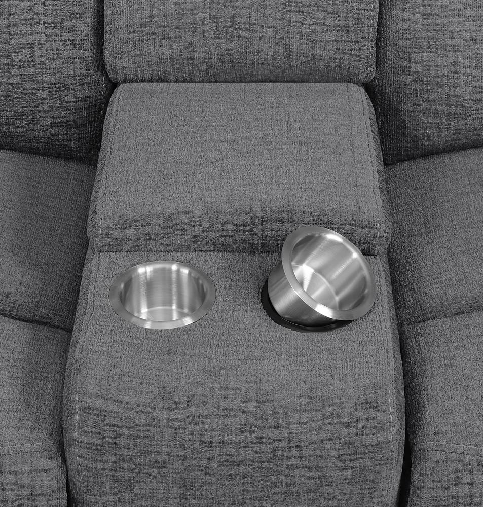 Bahrain 6-piece Chenille Power Reclining L-Shape Sectional Sofa w/Power Outlet