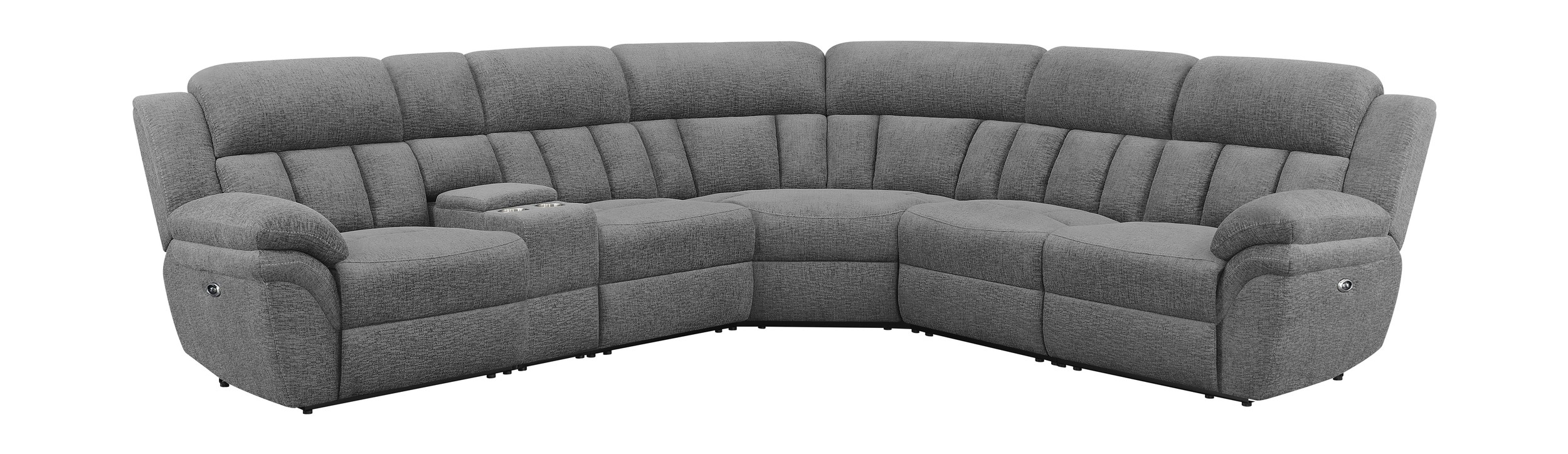 Bahrain 6-piece Chenille Fabric Motion L-Shape Sectional Sofa