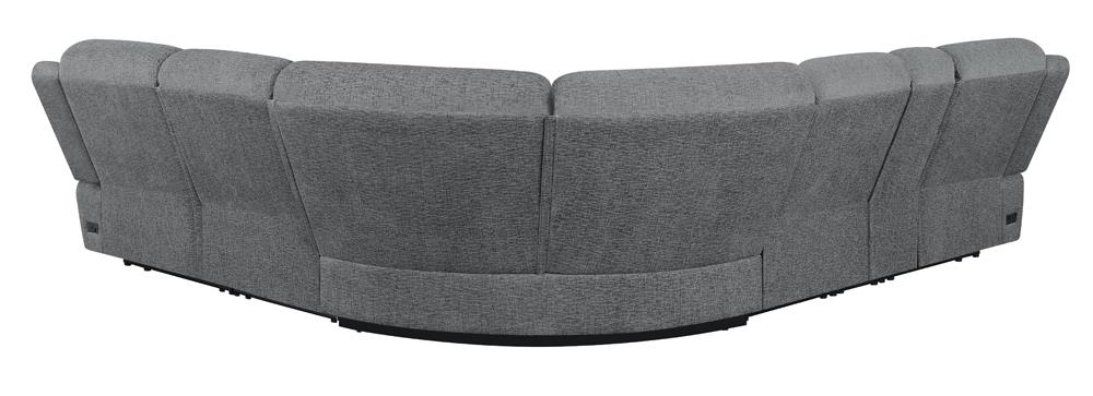 Bahrain 6-piece Chenille Power Reclining L-Shape Sectional Sofa w/Power Outlet
