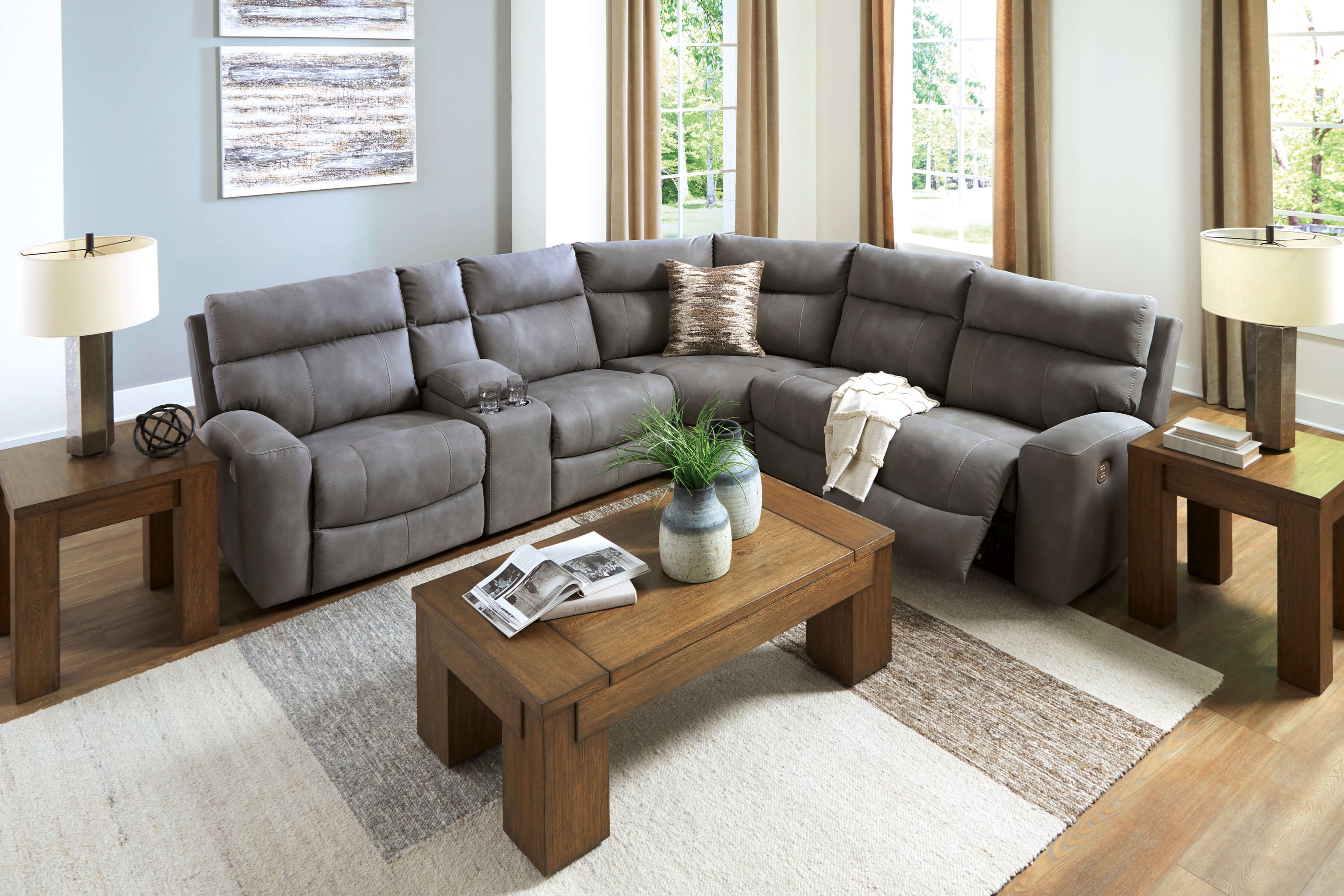 Next-Gen DuraPella 6-Piece Polyester/PU Power Reclining Sectional Sofa