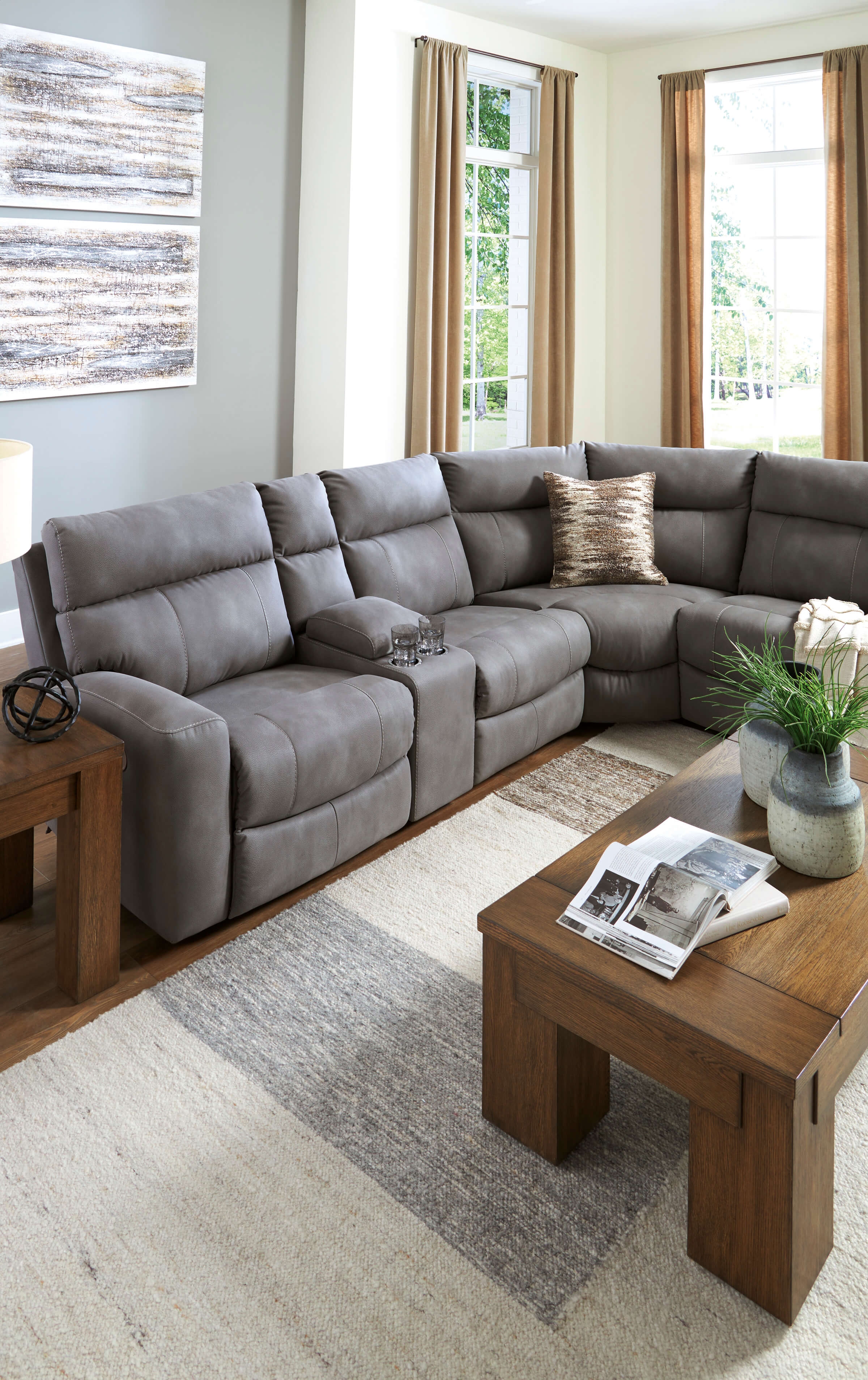 Next-Gen DuraPella 6-Piece Polyester/PU Power Reclining Sectional Sofa
