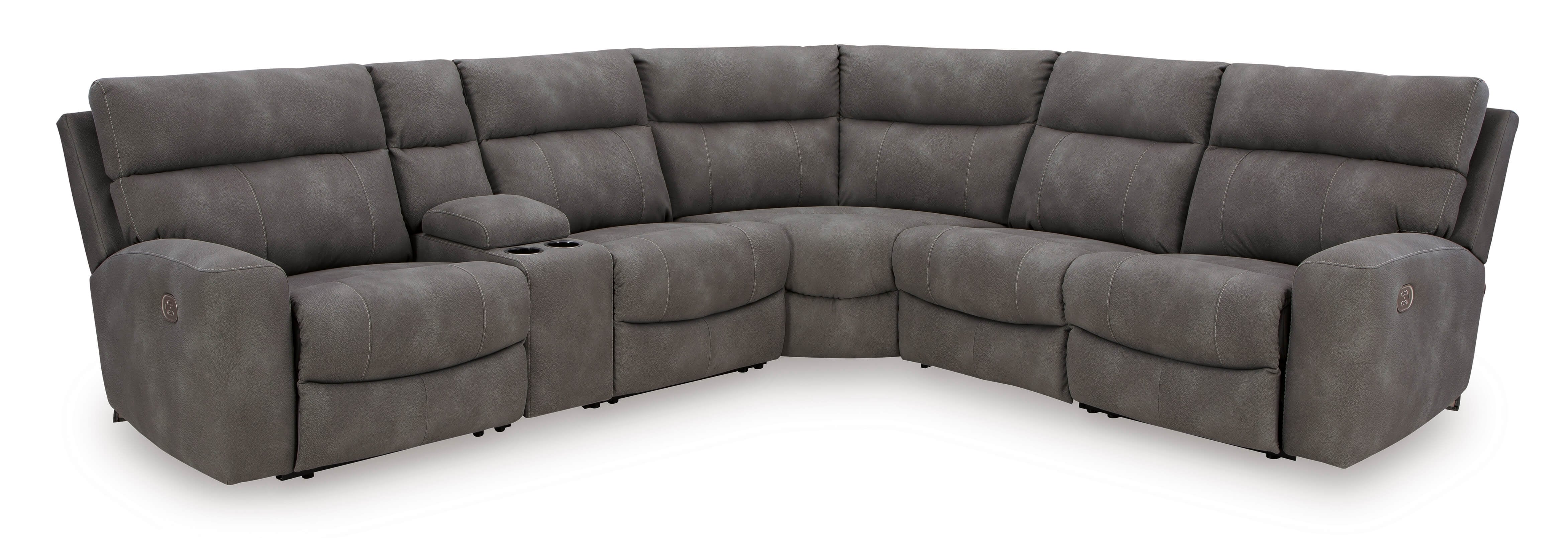 Ashley Next-Gen DuraPella 6-Pc Polyester/PU Reclining Sectional, Slate
