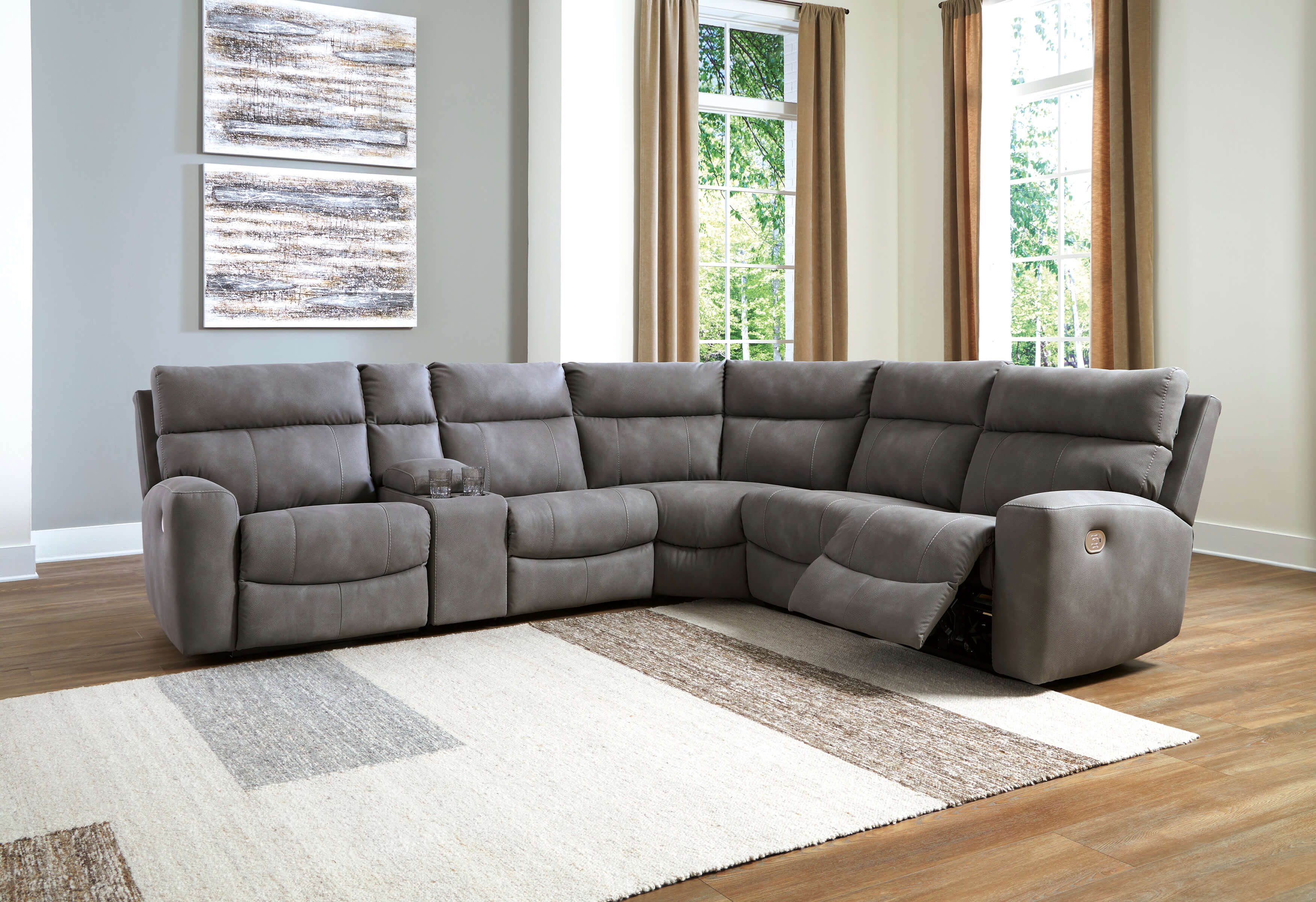 Next-Gen DuraPella 6-Piece Polyester/PU Power Reclining Sectional Sofa