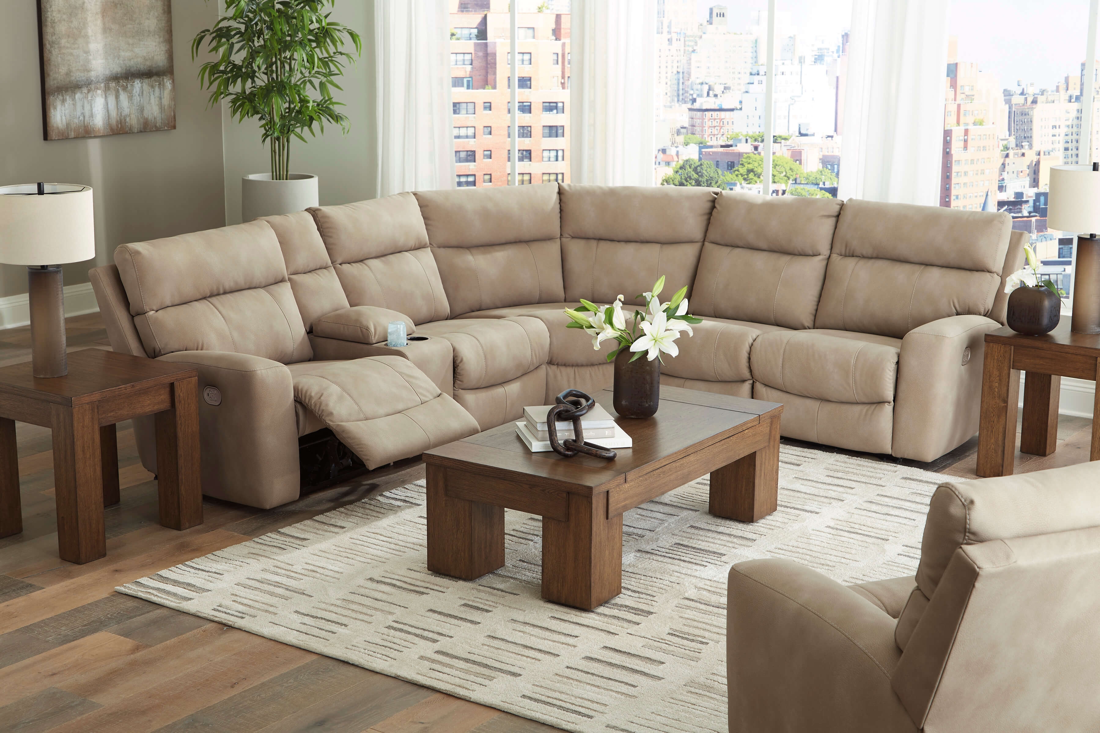 Next-Gen DuraPella 6-Piece Polyester/PU Power Reclining Sectional Sofa