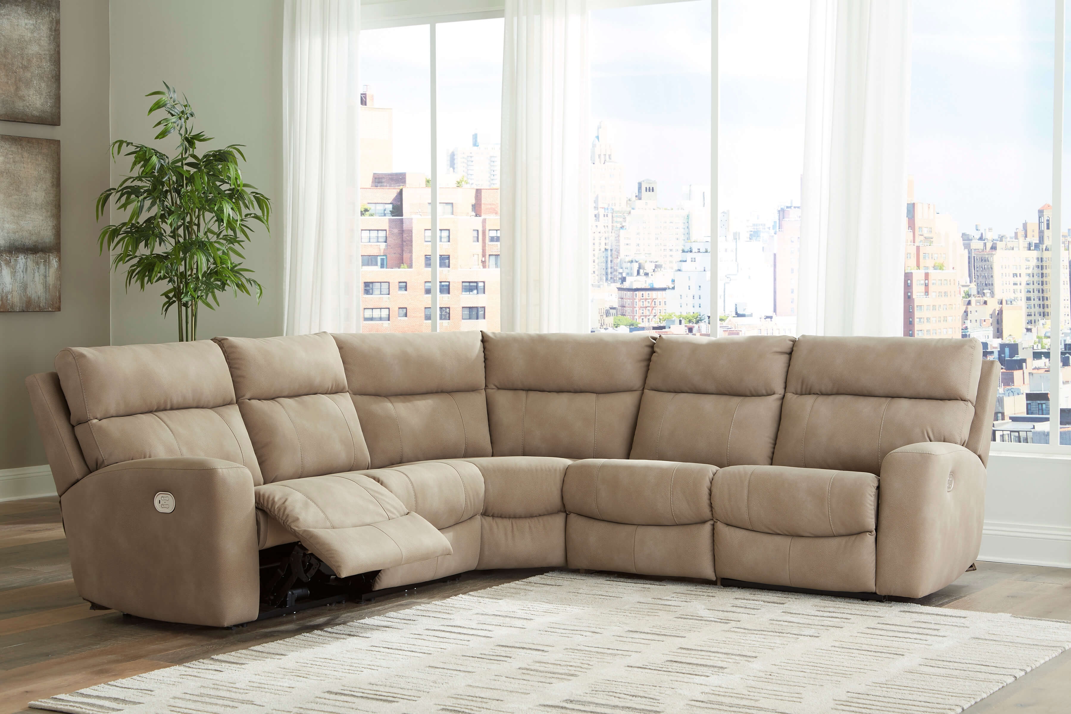 Next-Gen DuraPella 5-Piece Polyester/PU Power Reclining Sectional Sofa