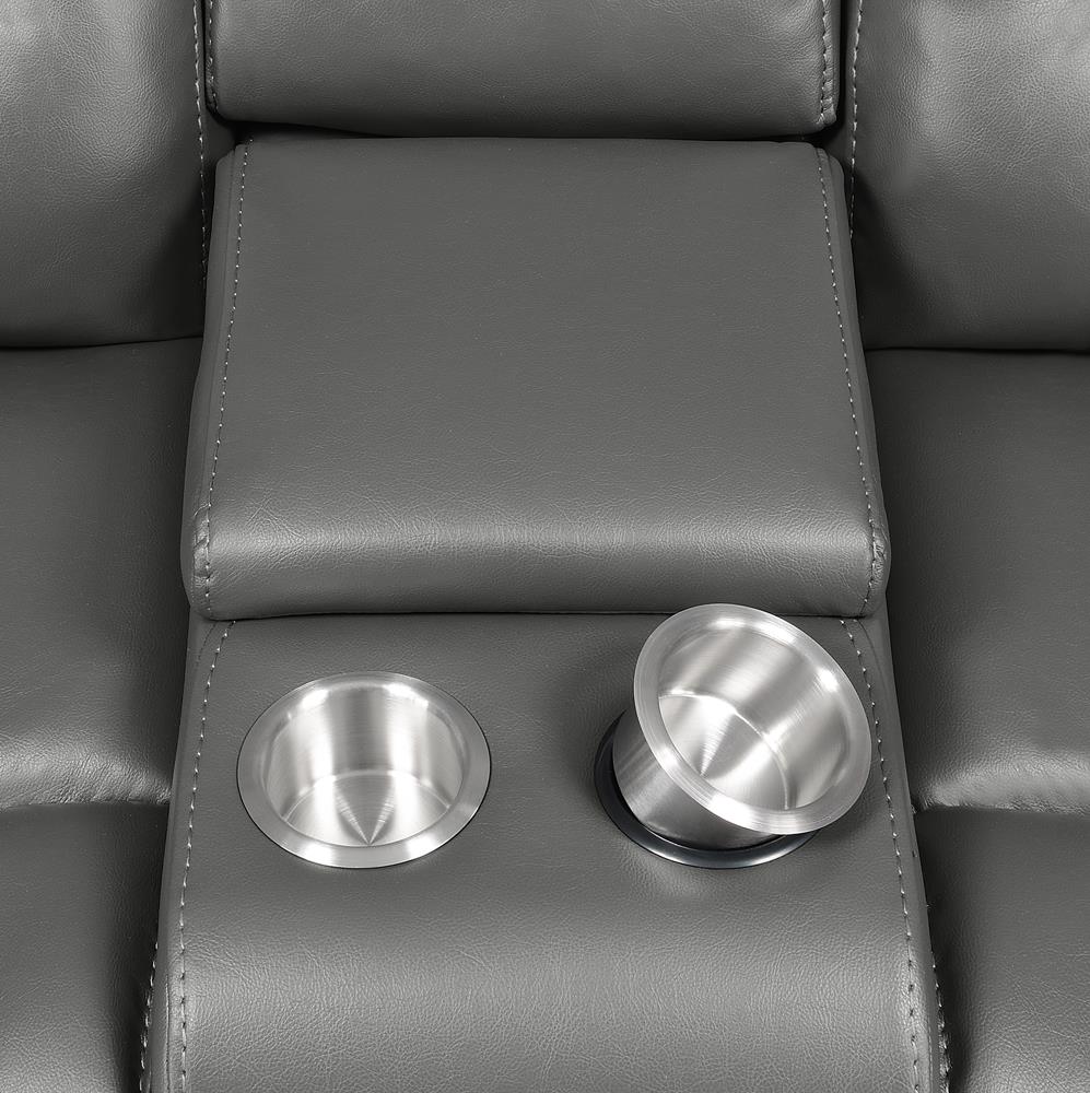 Flamenco Tufted Leatherette Power Sofa