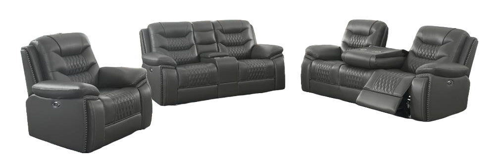 Flamenco Tufted Leatherette Power Living Room Set