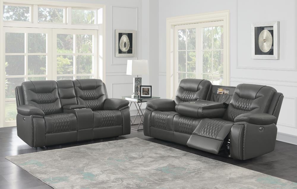 Flamenco Tufted Leatherette Power Living Room Set