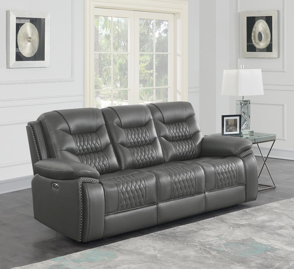 Flamenco Tufted Leatherette Power Living Room Set