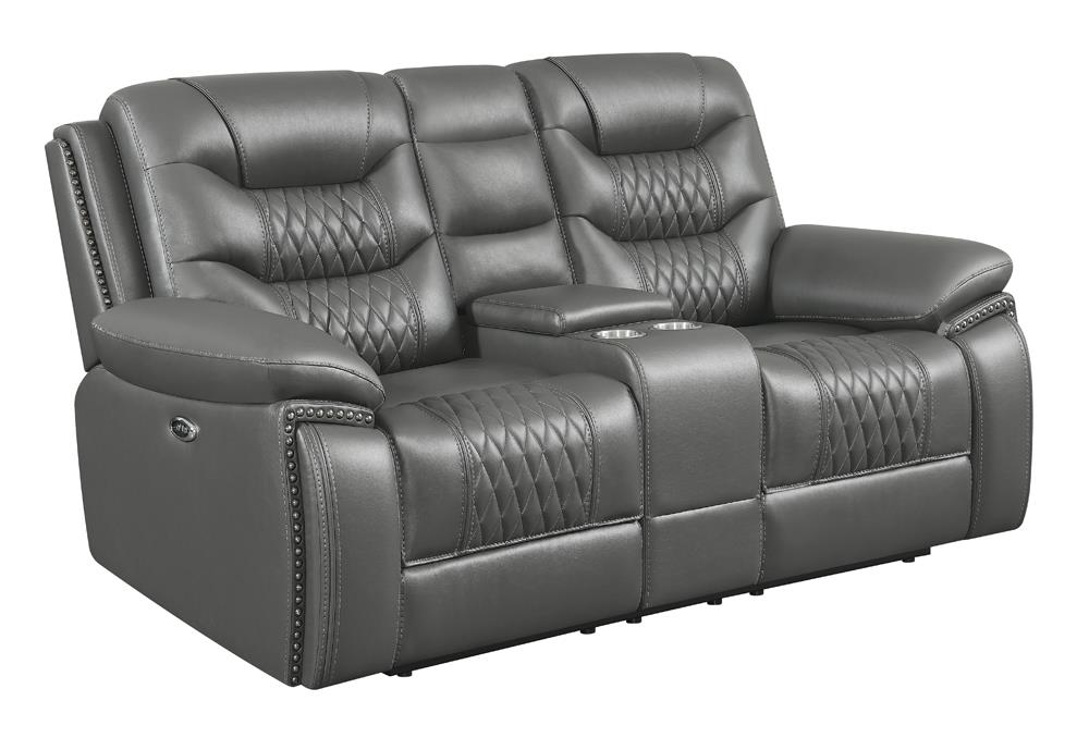 Flamenco Tufted Leatherette Power Living Room Set