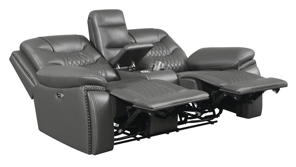 Flamenco Tufted Leatherette Power Living Room Set