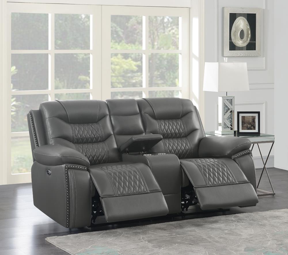 Flamenco Tufted Leatherette Power Living Room Set