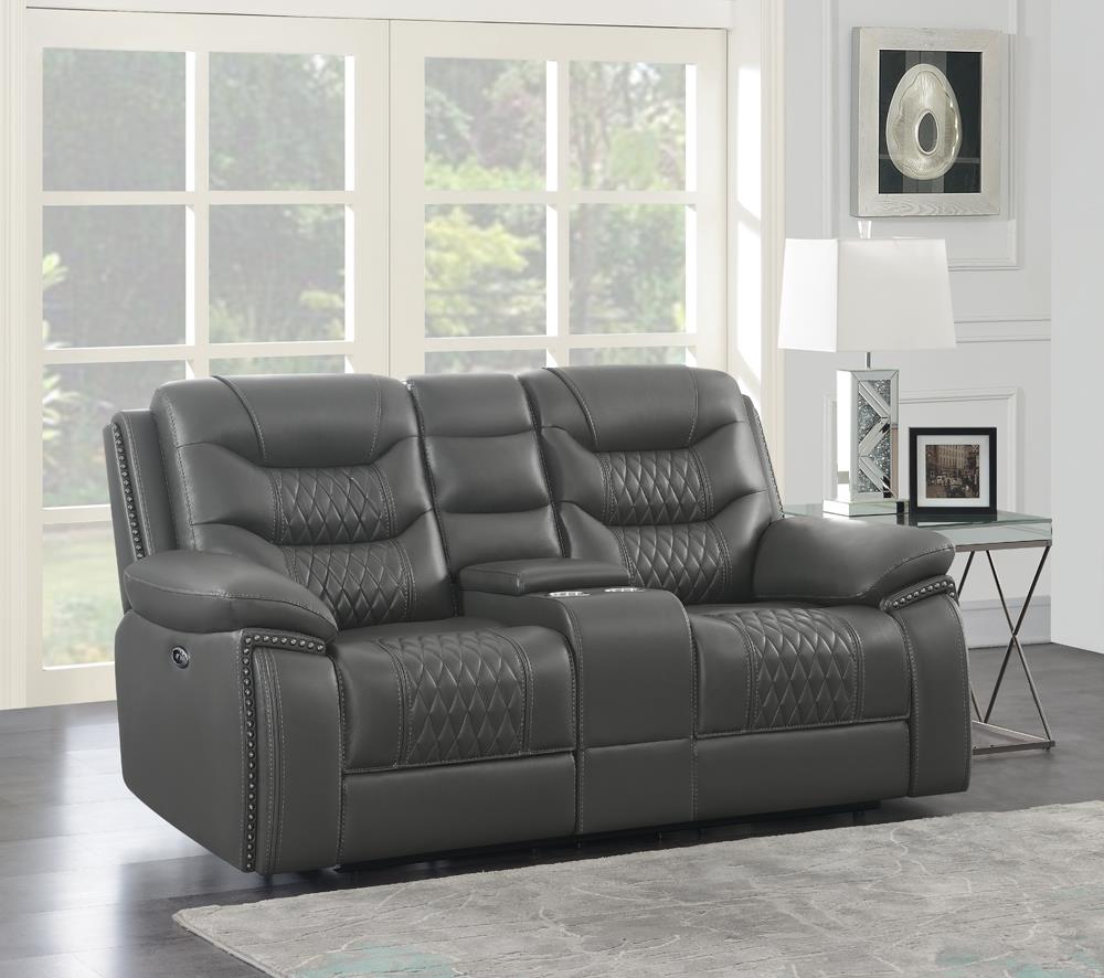 Flamenco Tufted Leatherette Power Living Room Set