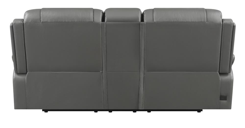 Flamenco Tufted Leatherette Power Loveseat with Console