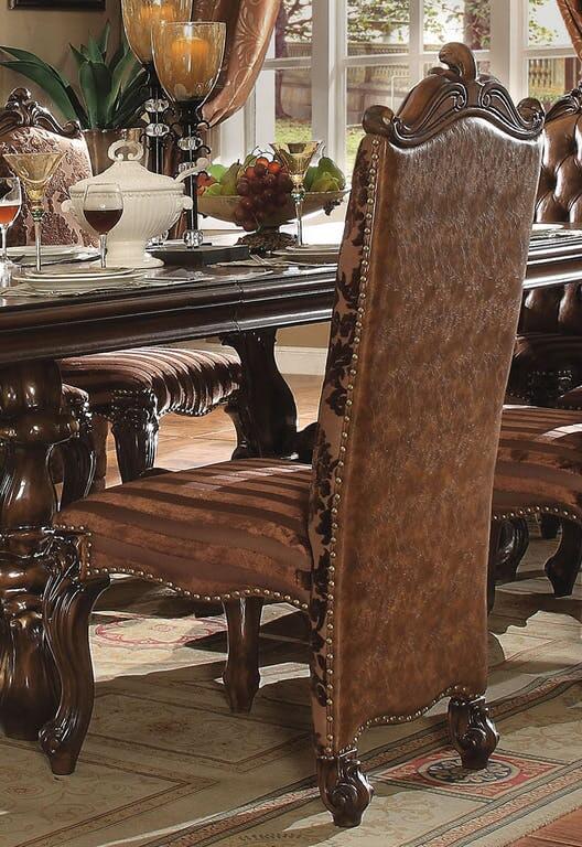 Versailles PU/Fabric/Wood 120"L Dining Set by ACME
